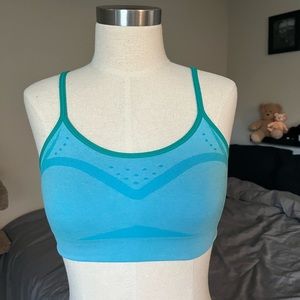 low impact sports bra with cross over straps